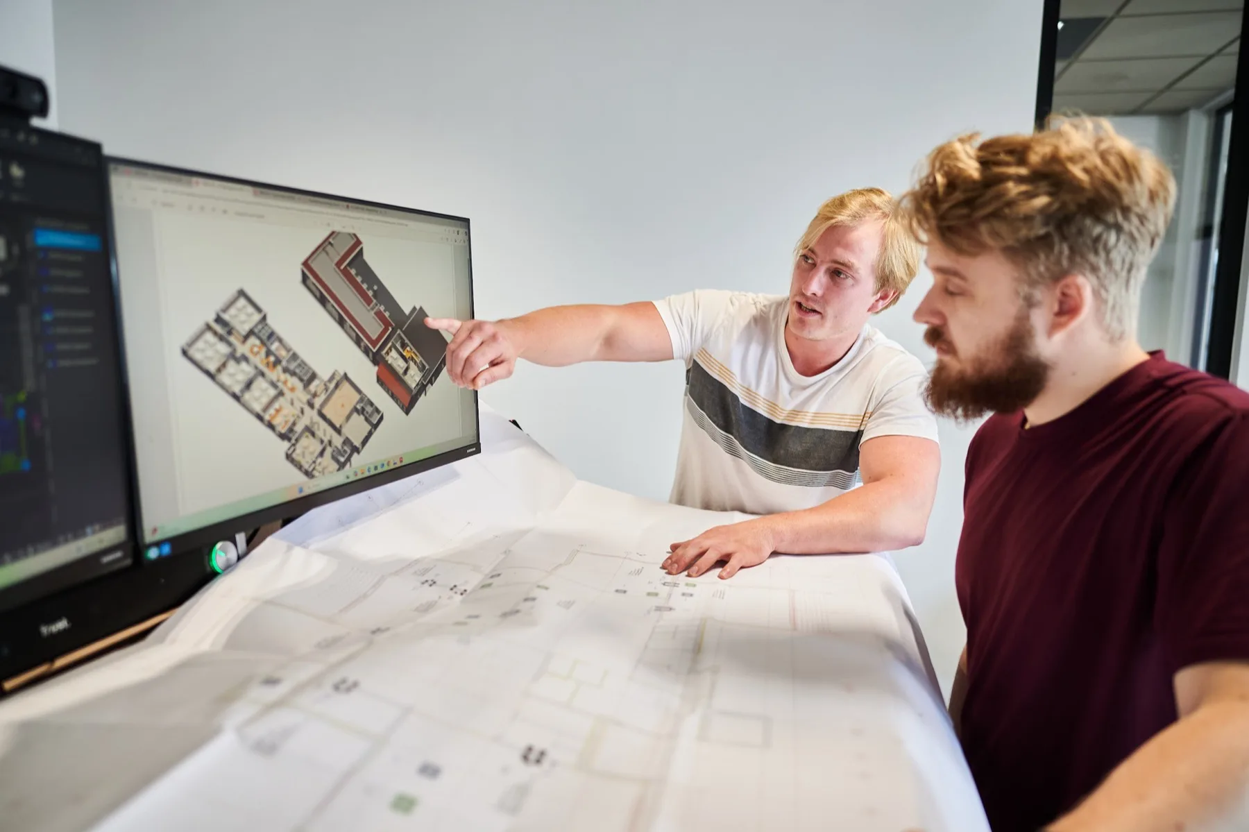 Projectafdeling aan het tekenen